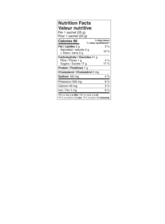 Nestle Carnation Hot Chocolate Sachets Nutritional Information