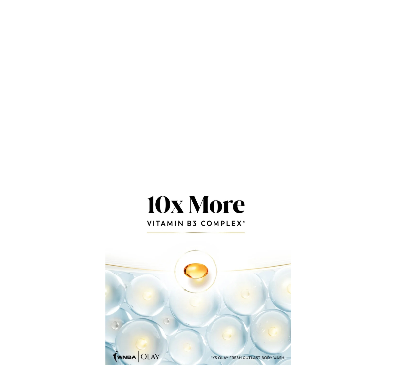 Olay & WNBA Collaboration Hyaluronic Serum Complex Body Wash Victory Vibes Vanilla 10 Times More Vitamin B3 Complex