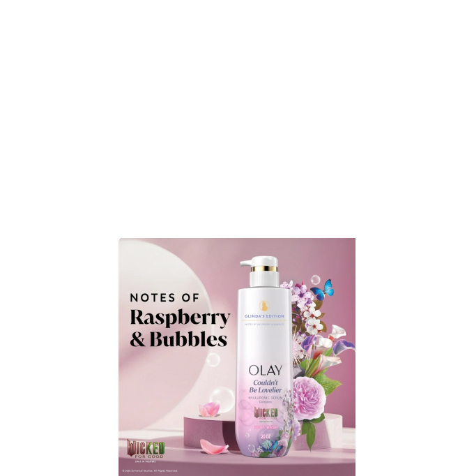 Olay & Wicked Collaboration Hyaluronic Serum Complex Body Wash Couldn't Be Lovelier Glinda’s Edition Notes Of Raspberry & Bubbles