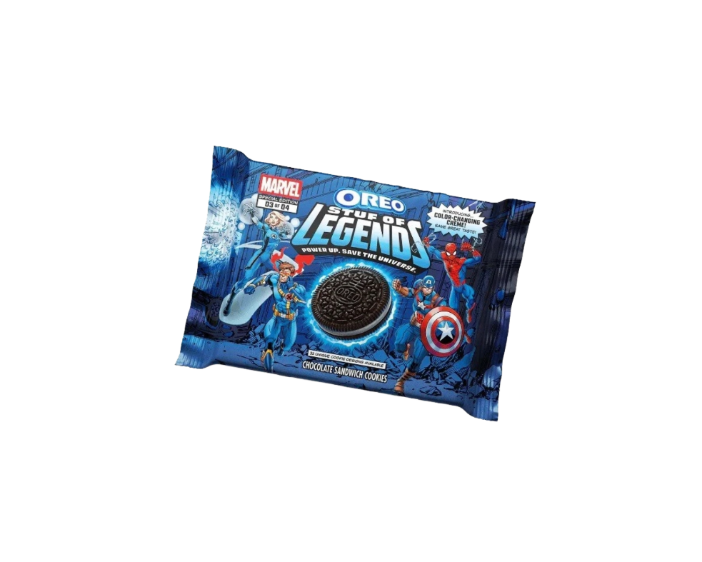 Oreo Marvel Stuf Of Legends Packet Captain America Spiderman 