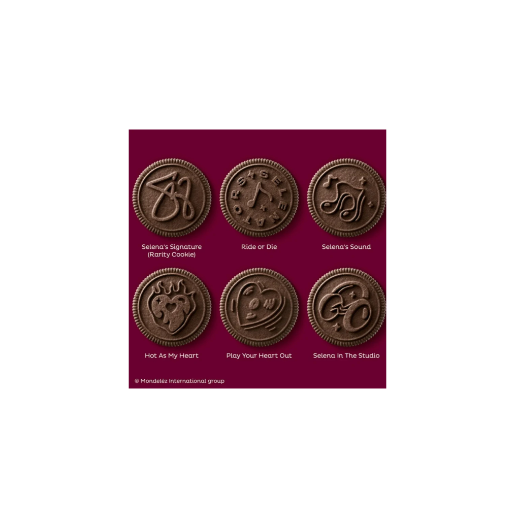 Oreo Selena Gomez Selena’s Chocolate And Cinnamon Creme Cookies 6 Different Designs