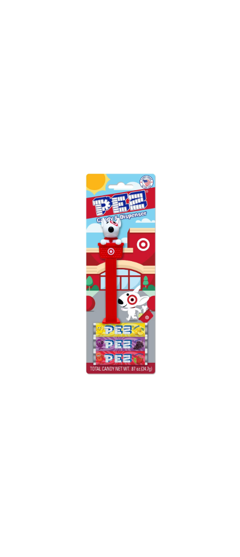 PEZ Target Bullseye In A Basket Dispenser Front View