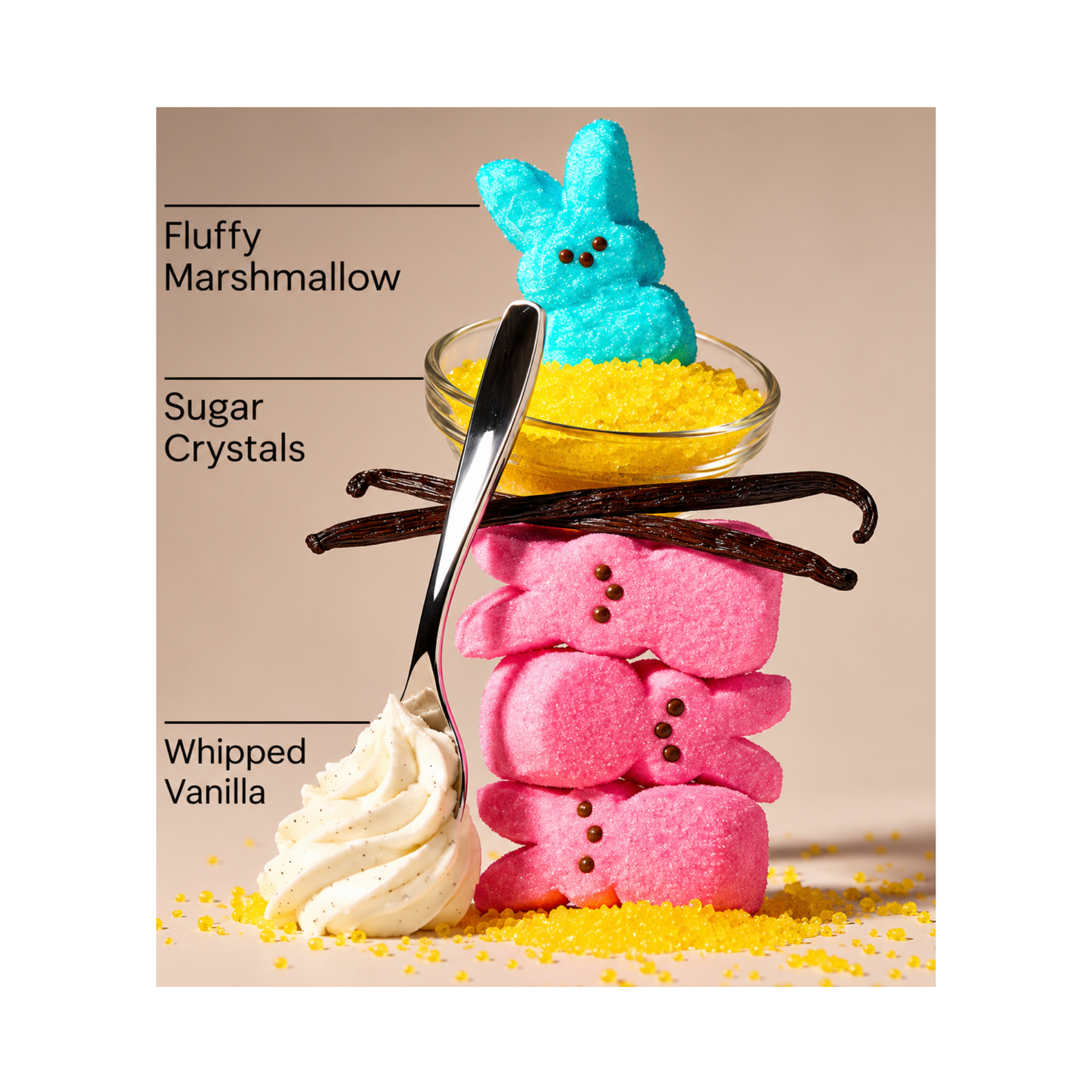 Peeps & Bath & Bodyworks Ultimate Hydration Body Cream Fluff Marshmallow Sugar Crystals Whipped Vanilla