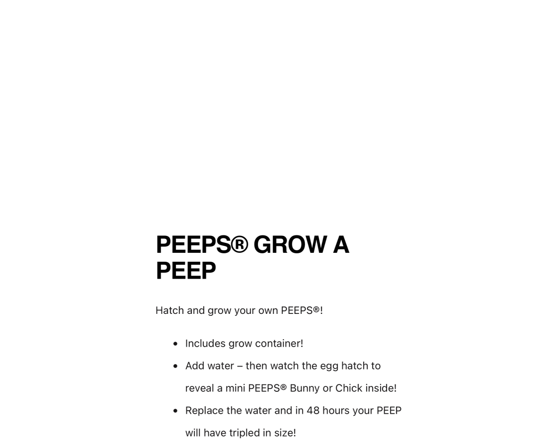 Peeps Grow A Peep Pink Egg Instructions