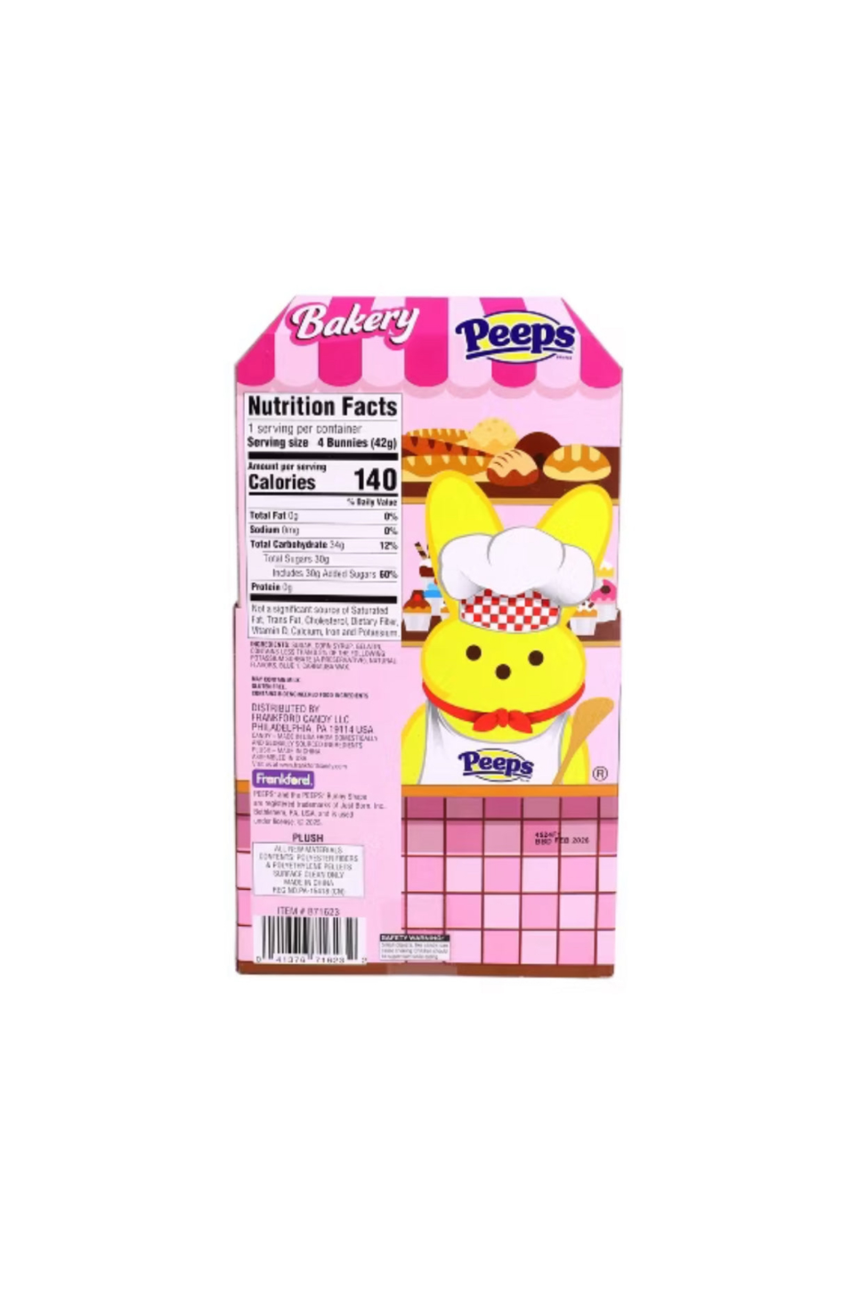 Peeps Plush Gift Set Bakery Bunny Rear View