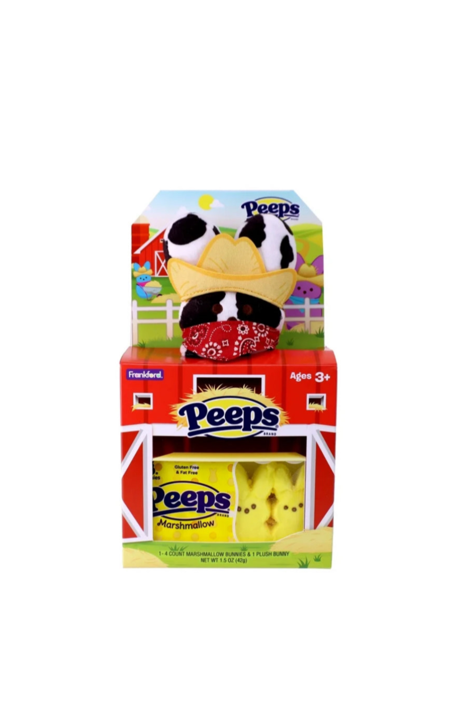 Peeps Plush Gift Set Rodeo Cowboy Bunny Front View