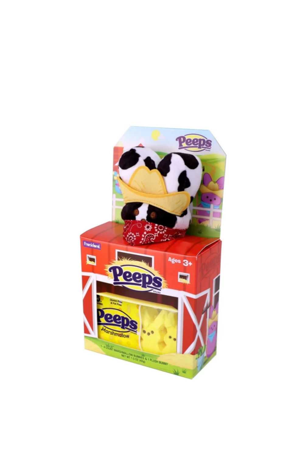 Peeps Plush Gift Set Rodeo Cowboy Bunny Side Front View