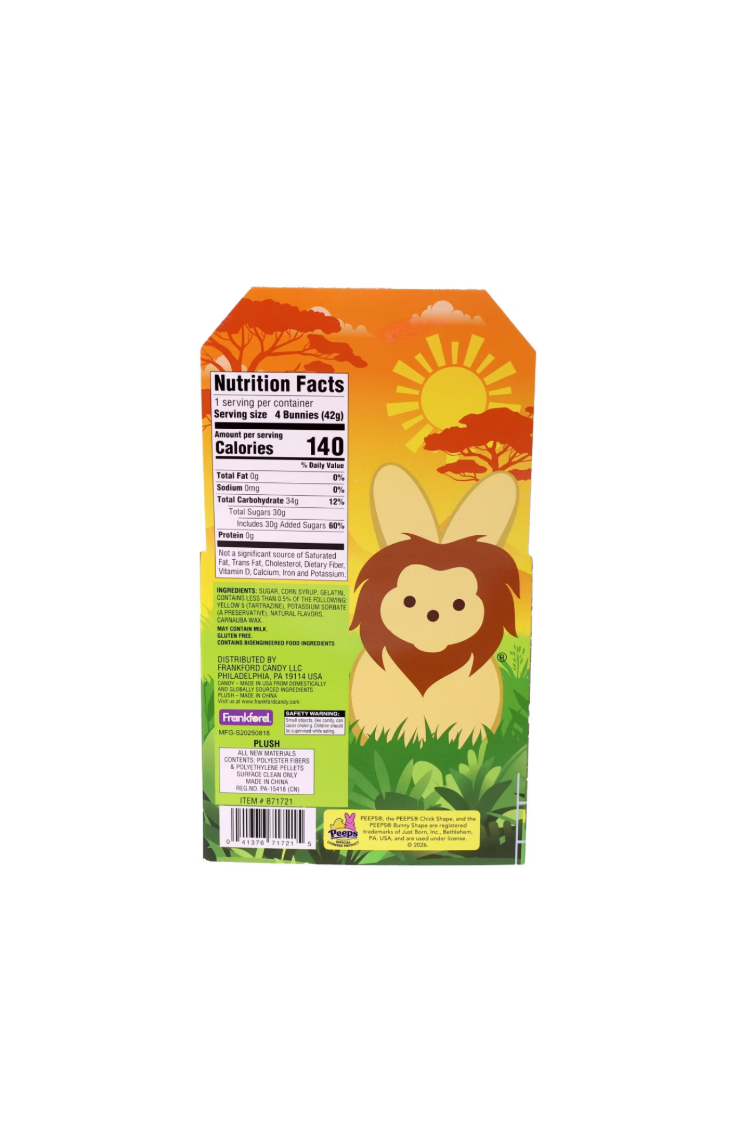 Peeps Plush Gift Set Safari Adventure Bunny Rear View