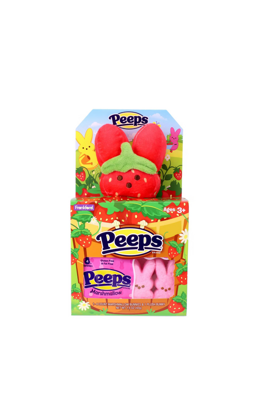 Peeps Plush Gift Set Strawberry Bunny Front View