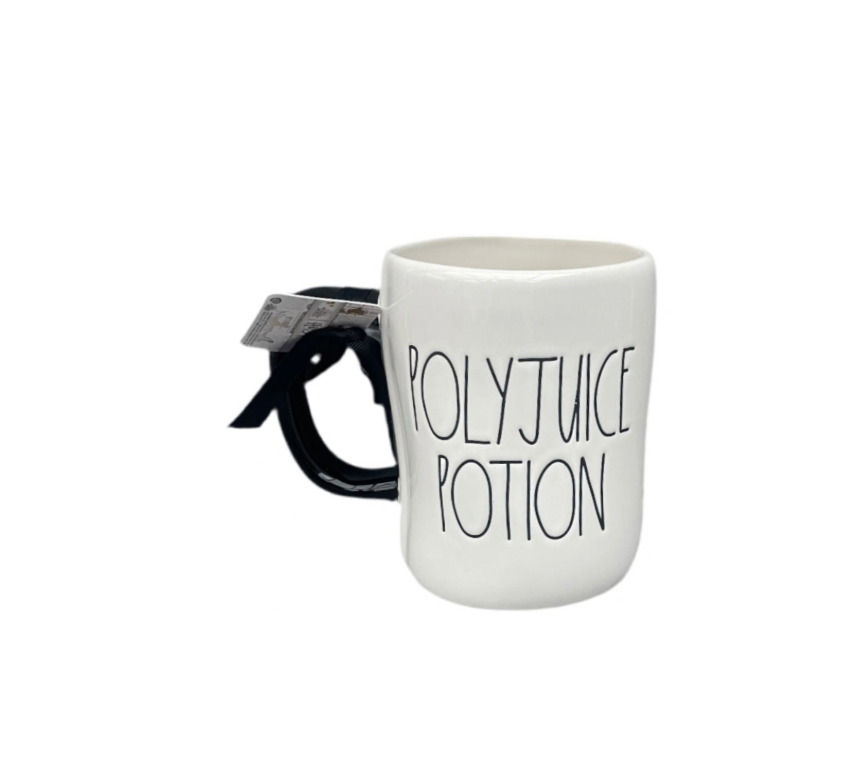Rae Dunn And Harry Potter Double Sided Cream Mug Polyjuice Potion Front View