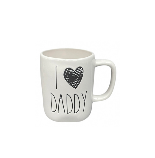 Rae Dunn Cream Ceramic Mug I Heart Daddy