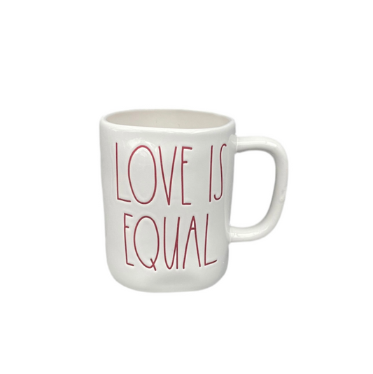 Rae Dunn Cream Ceramic Mug LGBTQ Love Is Equal