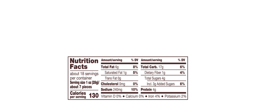 Reese's Filled Pretzels With Peanut Butter Filling Nutritional Information