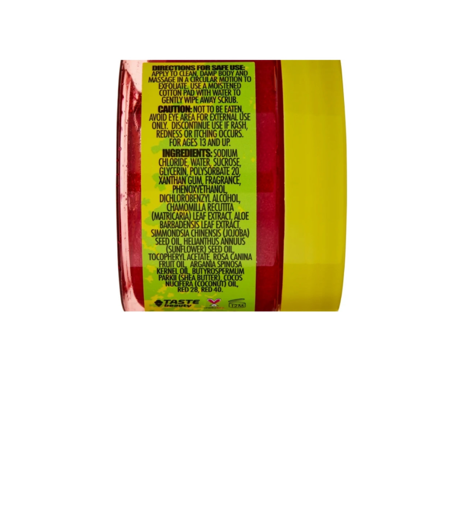Scented Sugar Body Scrub Sour Patch Kids Redberry Side View