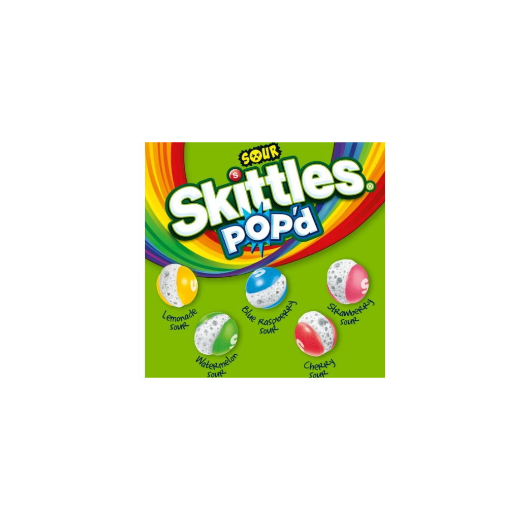 Skittles Pop'd Freeze Dried Candy Sour Flavours