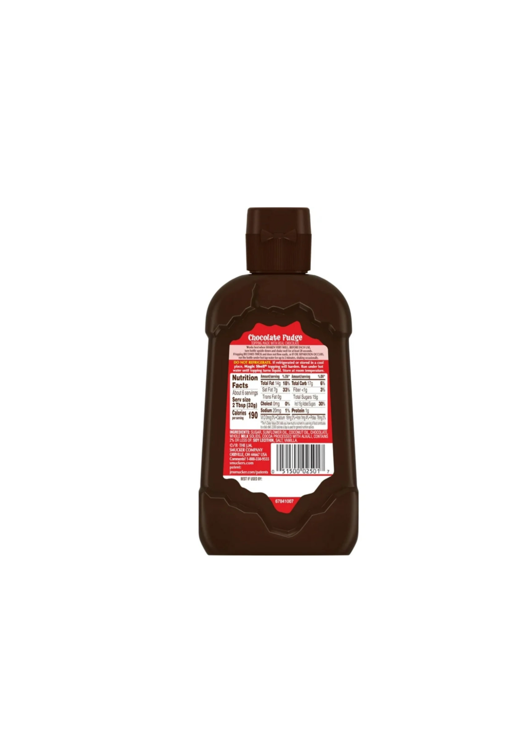 Smuckers Magic Shell Ice Cream Sauce Chocolate Fudge Rear View