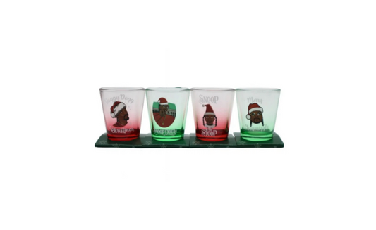 Snoop Dogg 4 Shot Glasses Set Snoop On The Stoop Front View