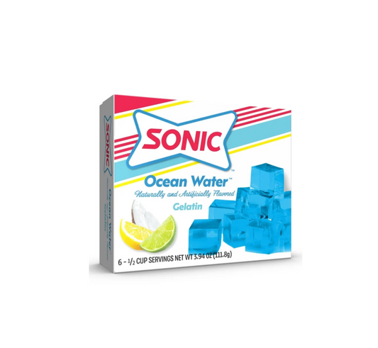 Sonic Gelatin Jelly Dessert Ocean Water Packet Front View