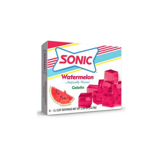 Sonic Gelatin Jelly Dessert Watermelon Packet Front View