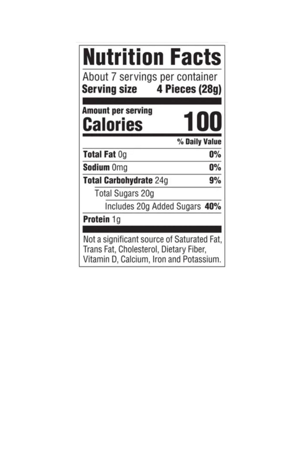 Sour Patch Kids Marshmallows Watermelon Nutritional Information