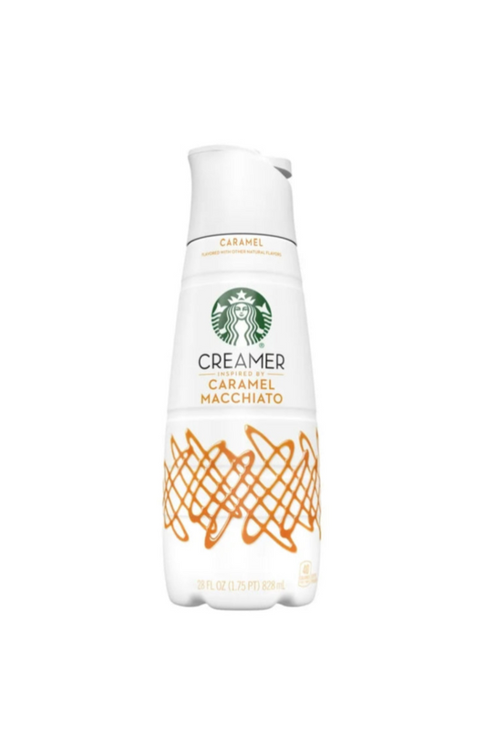 Starbucks Liquid Coffee Creamer Caramel Macchiato Front View Of Bottle