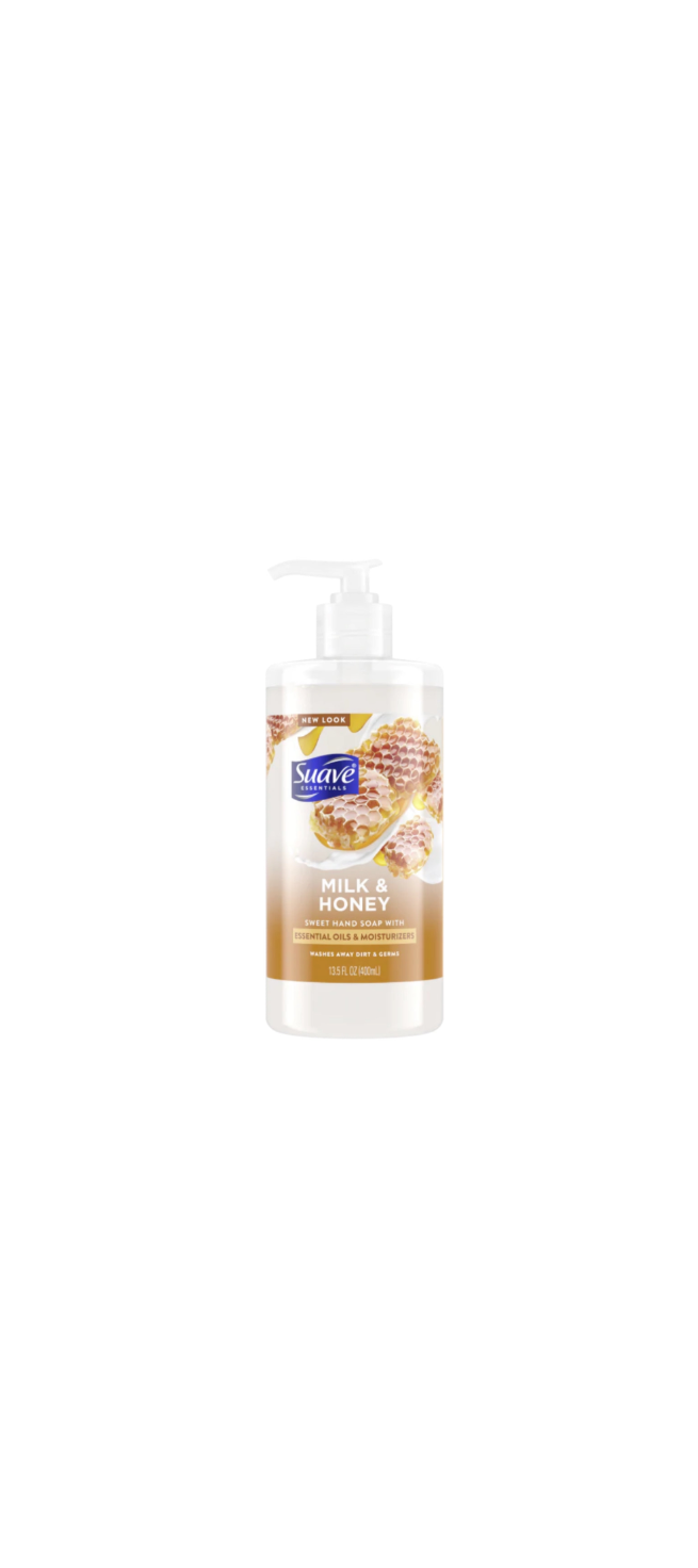 Suave Sweet Liquid Hand Soap Milk And Honey Bottle Front View