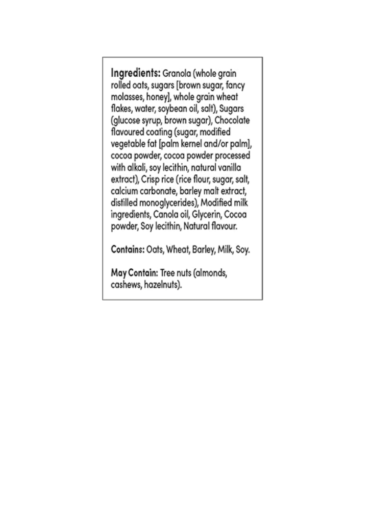 Tim Hortons Granola Bars Cafe Mocha Canadian Import Ingredients