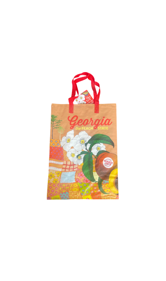 Trader Joe’s Eco Fun Reusable Grocery Bag Georgia The Peach State Front View