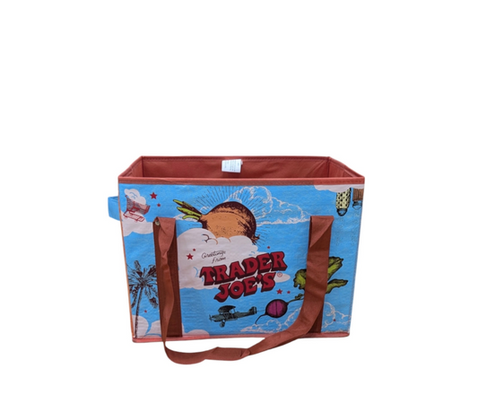 Trader Joe’s Stand Up Collapsible Grocery Tote Bag Front View