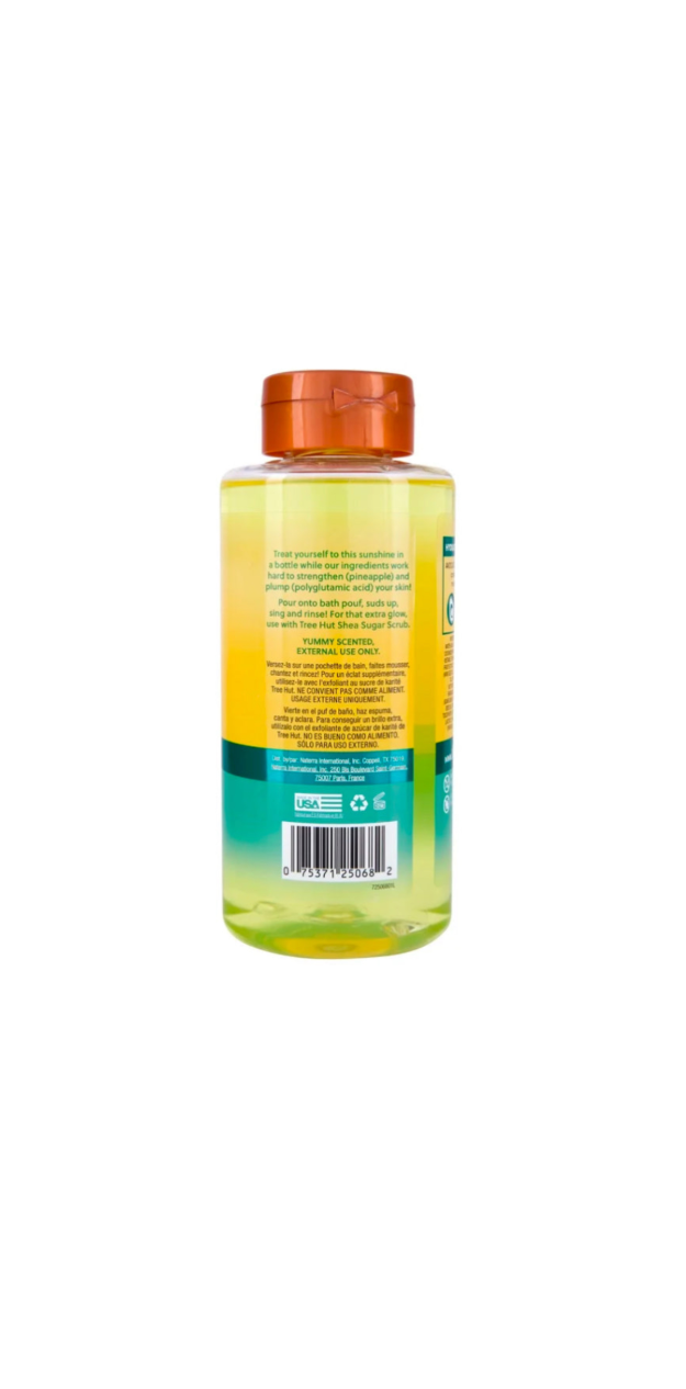 Tree Hut Foaming Gel Body Wash Bottle Side View 