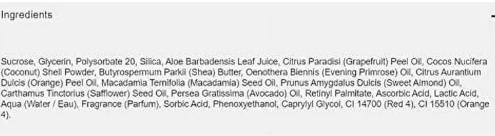 Tree Hut Shea Sugar Body Scrub Vitamin C Ingredients
