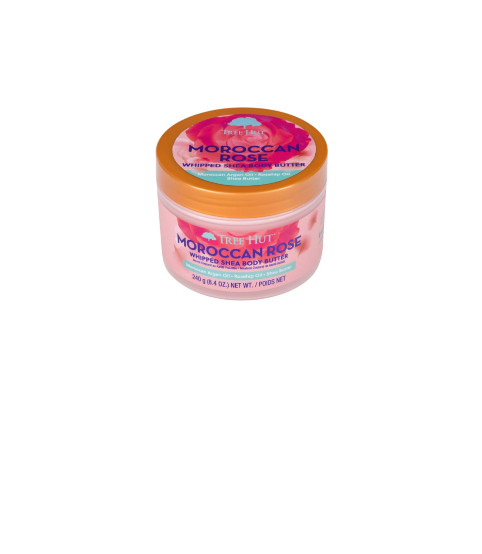Tree Hut Whipped Shea Body Butter Moroccan Rose Pot Angled Front View
