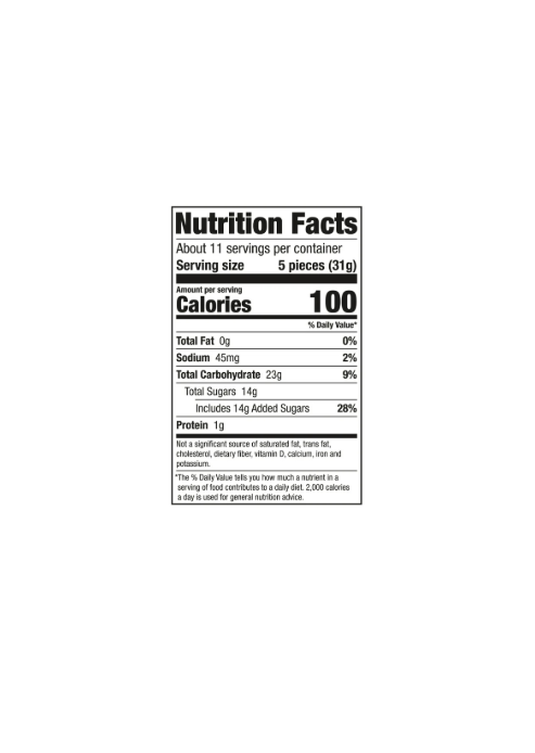 Trolli Mountain Dew Sour Brite Crawlers Gummi Candy Nutritional Information