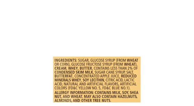 Werther's Original Hard Candies Caramel Apple Ingredients