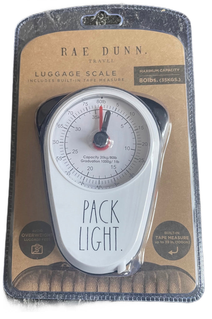 RAE DUNN Travel Luggage Scales - White - PACK LIGHT – Angie's American  Sweets & Treats