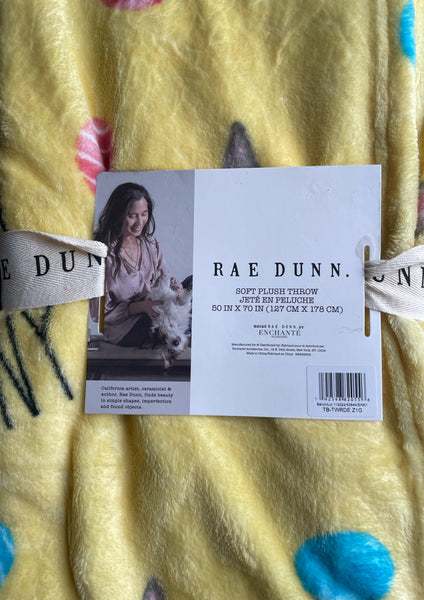 RAE DUNN Plush Throw Blanket - FUNNY BUNNY
